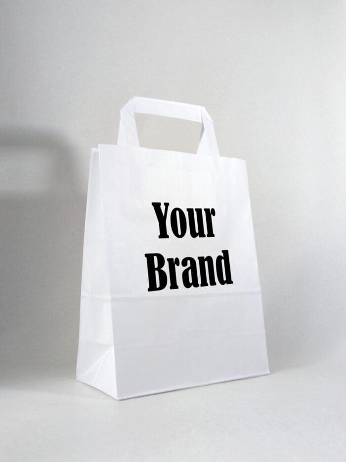 Custom Printed Take Away White Paper Bags - Image 2